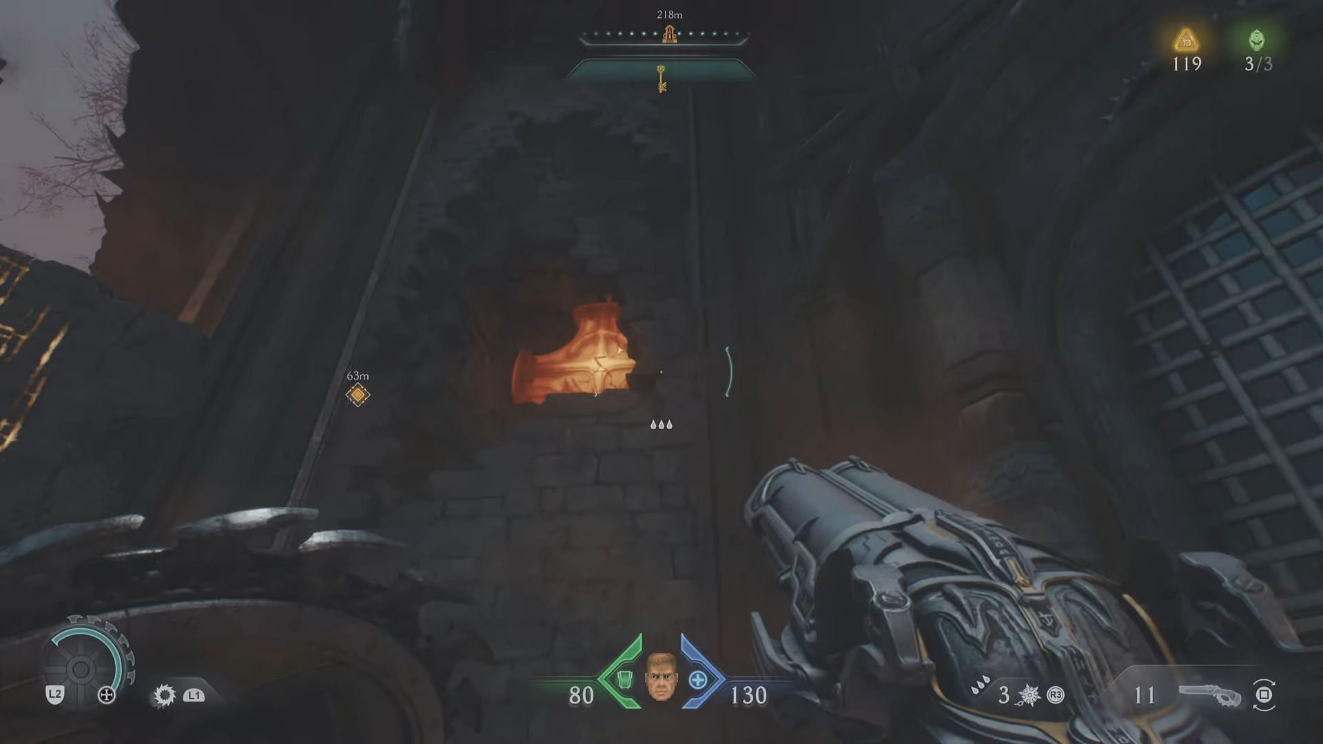 Breakable Metal Cross hidden inside broken wall (Image via Sportskeeda Gaming | Bethesda Softworks)